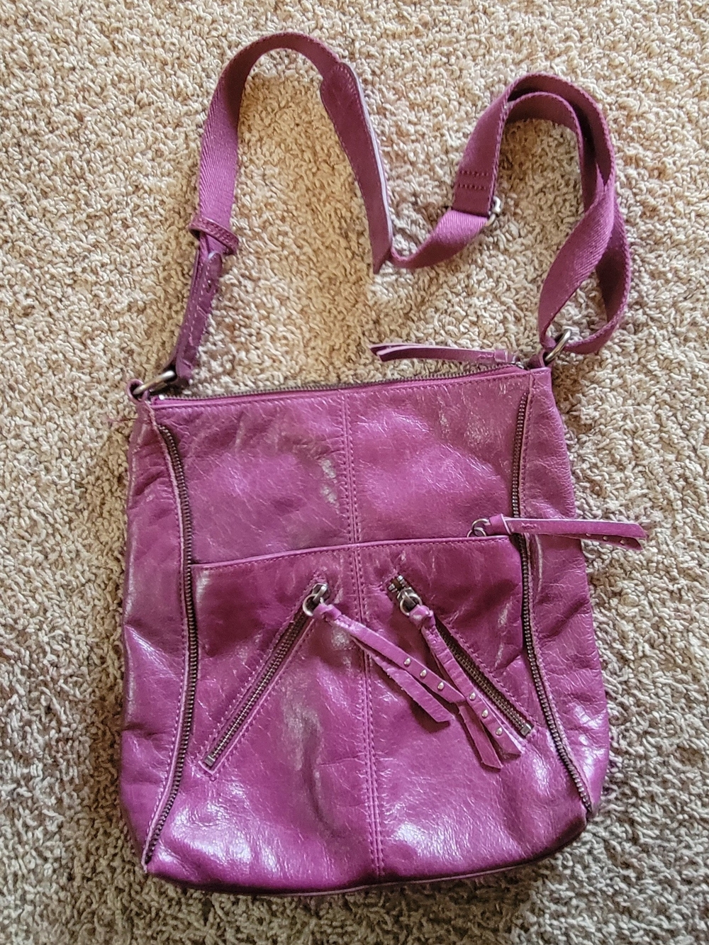 Women's The Sak Leather Crossbody Bag in Plum Purple